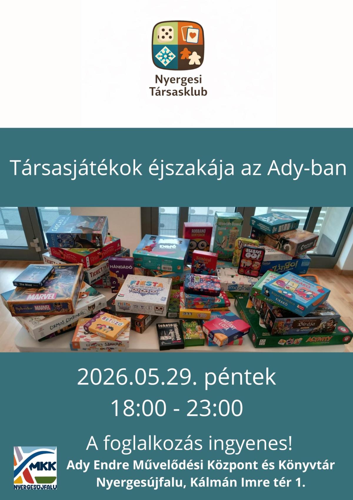 Társasjátékok éjszakája az Ady-ban
