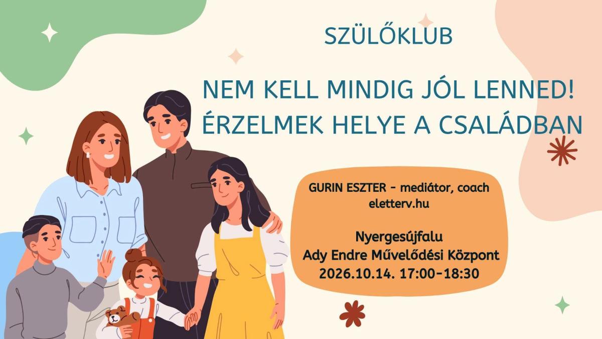 Szülőklub Gurin Eszterrel - Nem kell mindig jól lenned!