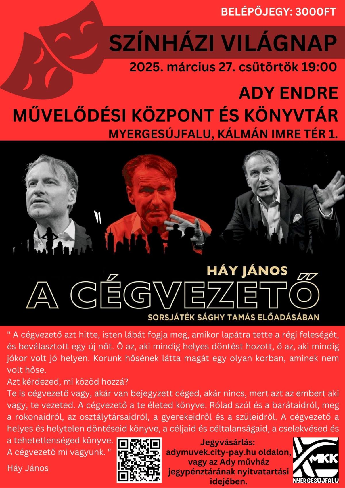 A CÉGVEZETŐ - Sorsjáték Sághy Tamás előadásában